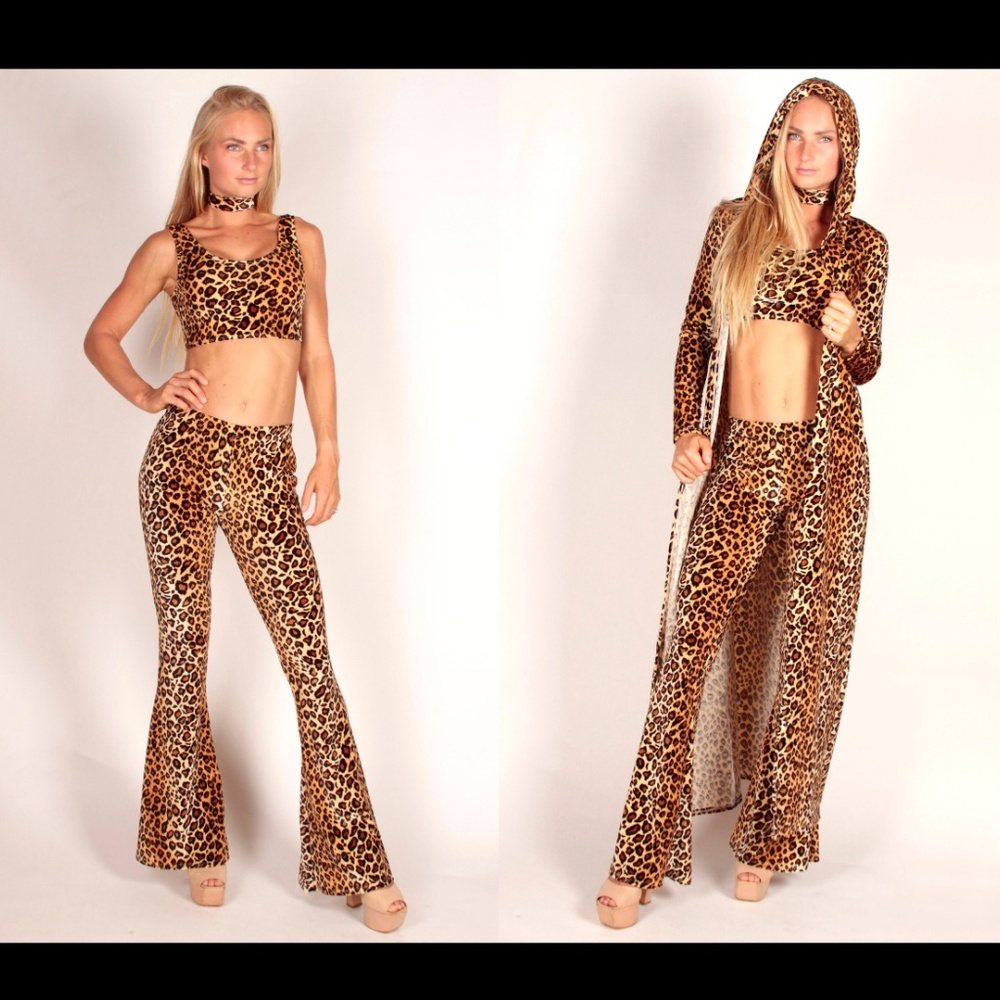 Leopard Print Hooded Set - Shania Twain Costume